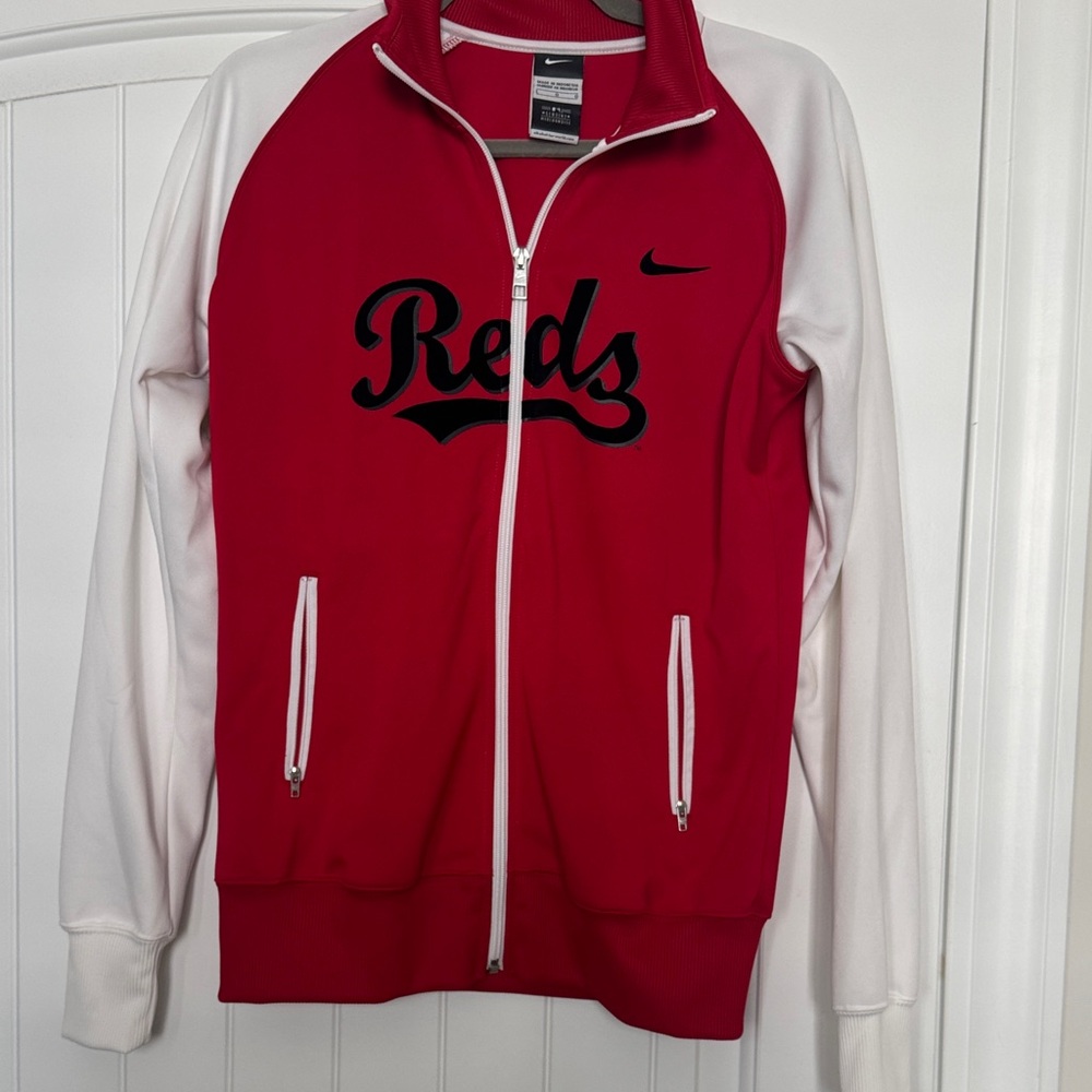 Nike Red and White Track Jacket- Cincinnati Reds
